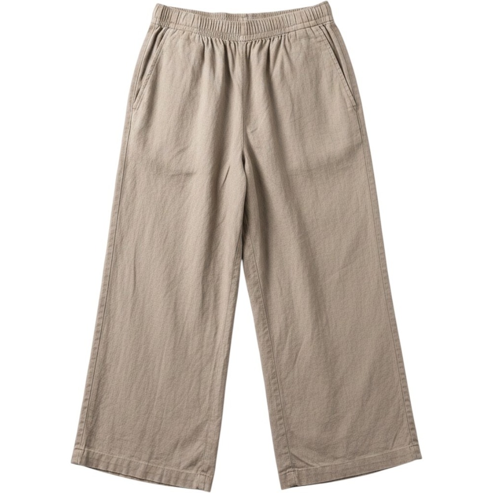Abercrombie & Fitch Wide Leg Pants Women S Tan Good Linen Blend Boho High Rise